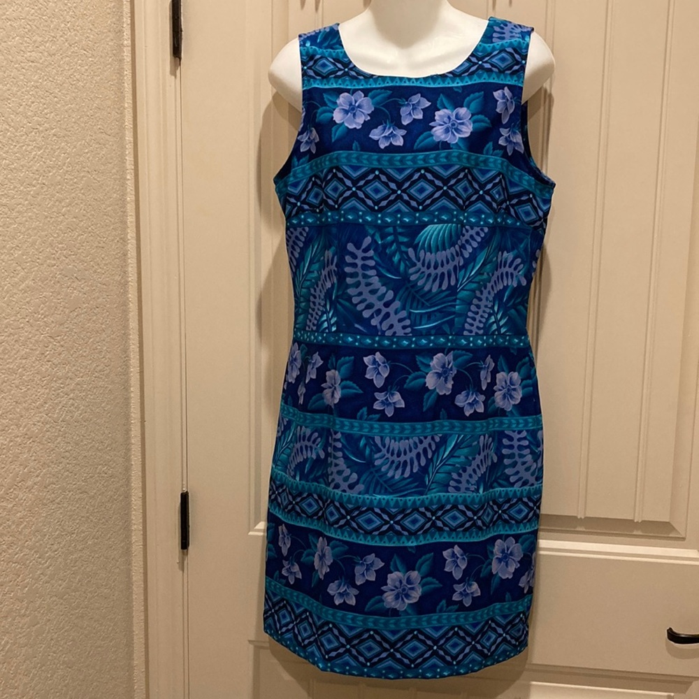 Kathie Lee Collection Floral Shift Dress Women’s Sz 6 Sleeveless Back Zip Silky